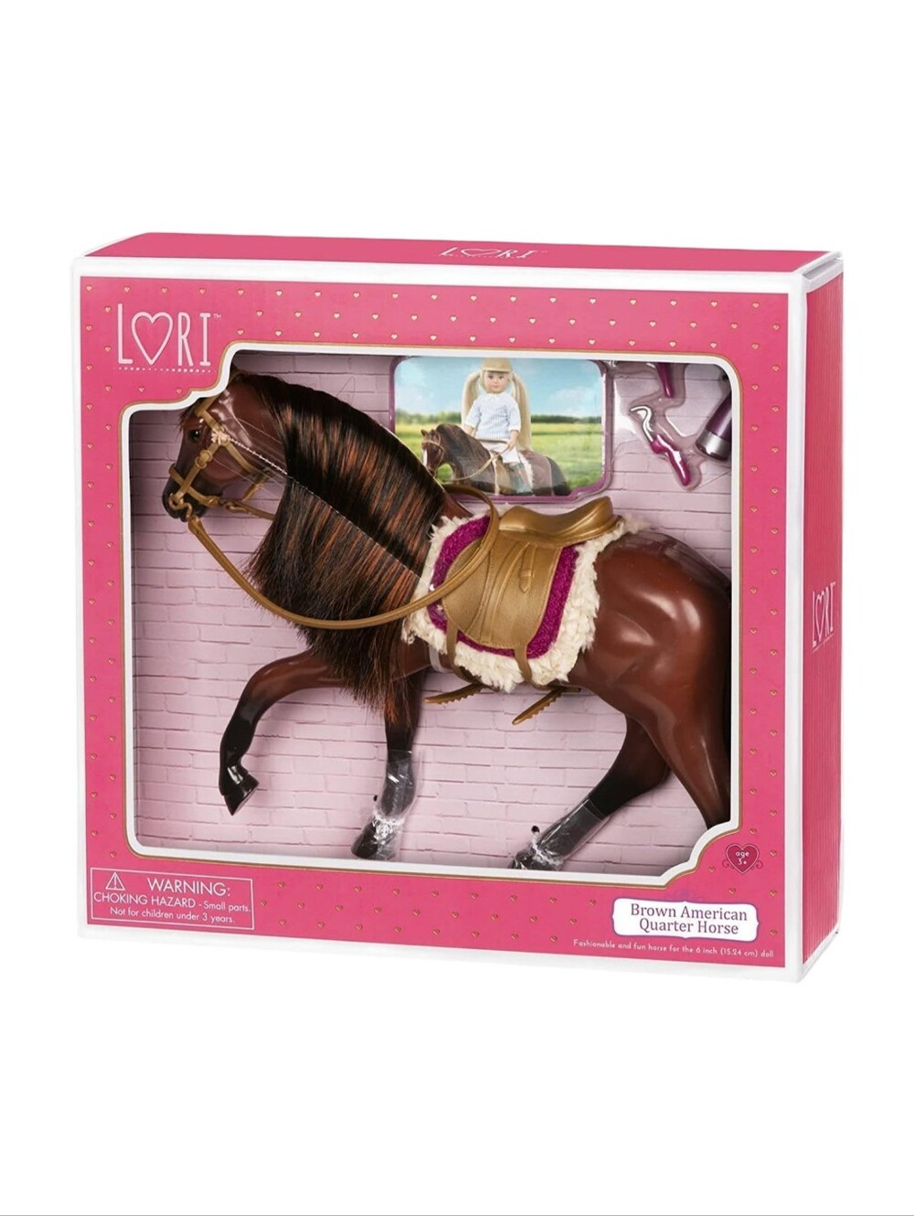 Battat Lori Brown American Quarter Horse Doll Accessory Set for 6 Inch Dolls NEW